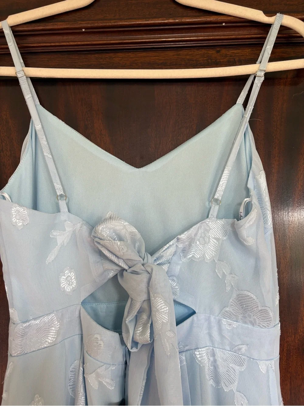 Lulu's Soft Blue Floral Tiered Maxi Dress - Picture 6 of 6